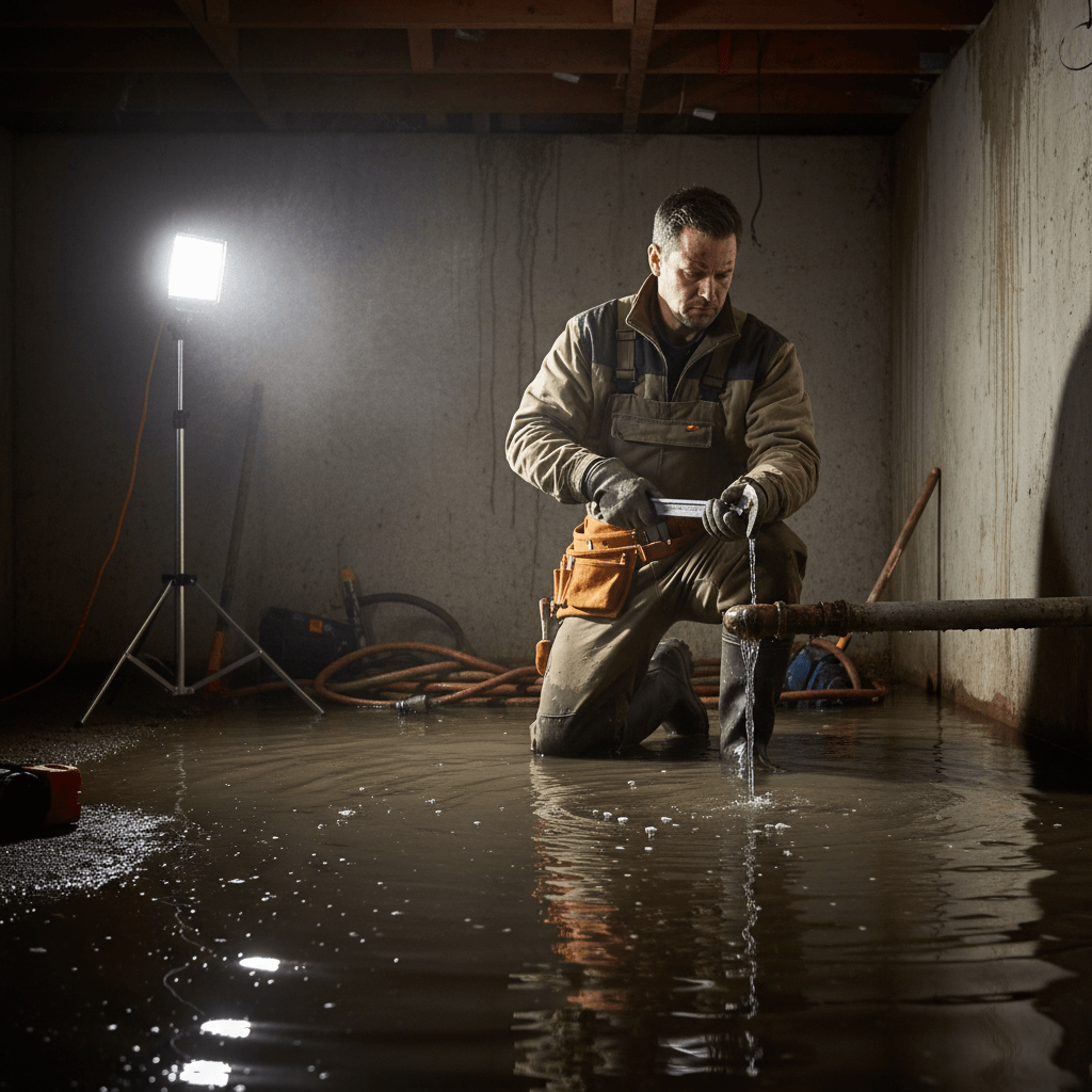Professioneller Klempner Einsatz am Rohr