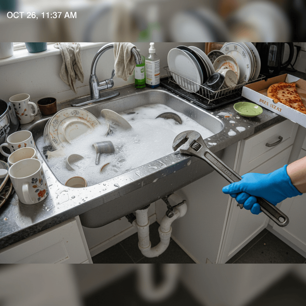 Abflussreinigung in der Küche