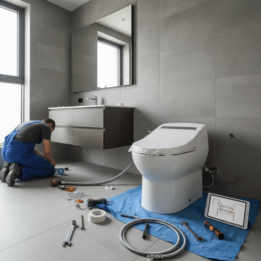 Installation eines Dusch-WCs