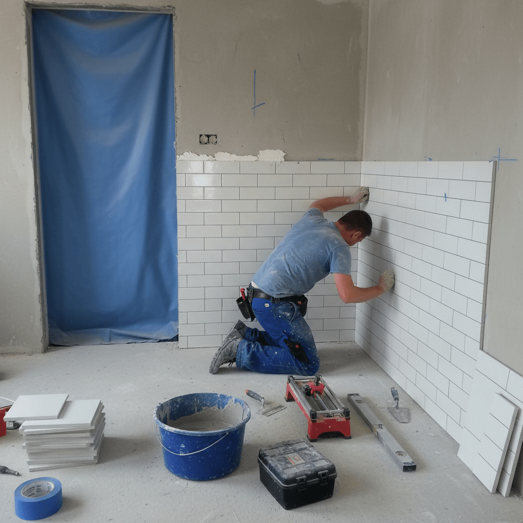 Badezimmerumbau mit sauberer Leitungsführung